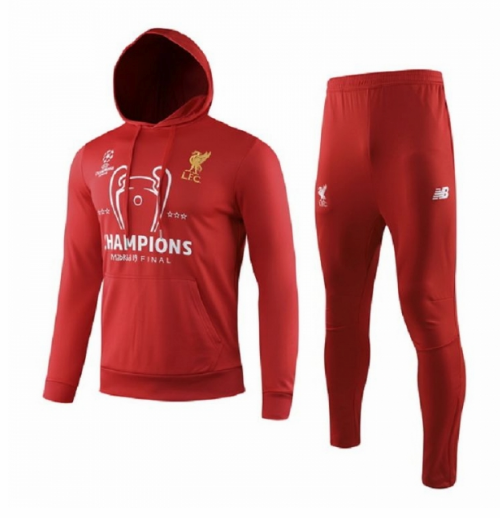Veste d'entraînement à capuche rouge Liverpool 2019-2020